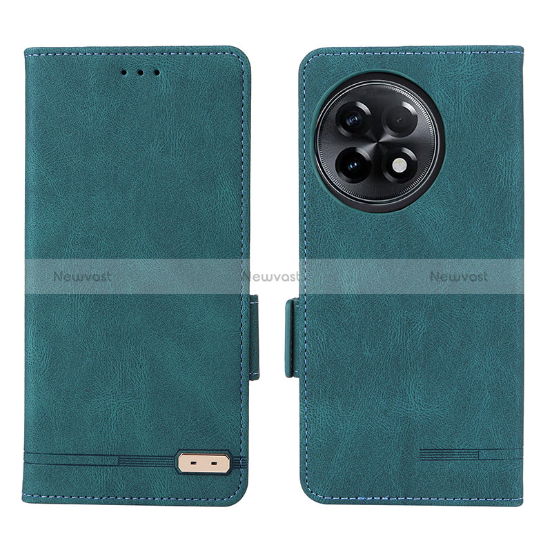 Leather Case Stands Flip Cover Holder L06Z for OnePlus Ace 2 5G Green