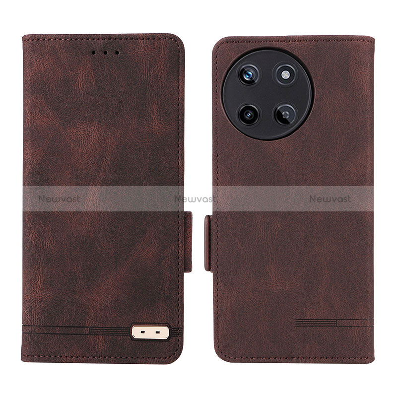 Leather Case Stands Flip Cover Holder L06Z for Realme 11 4G Brown