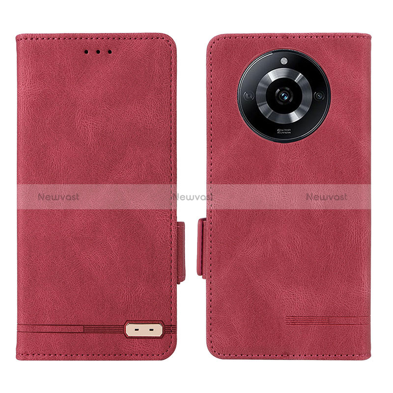 Leather Case Stands Flip Cover Holder L06Z for Realme Narzo 60 5G Red