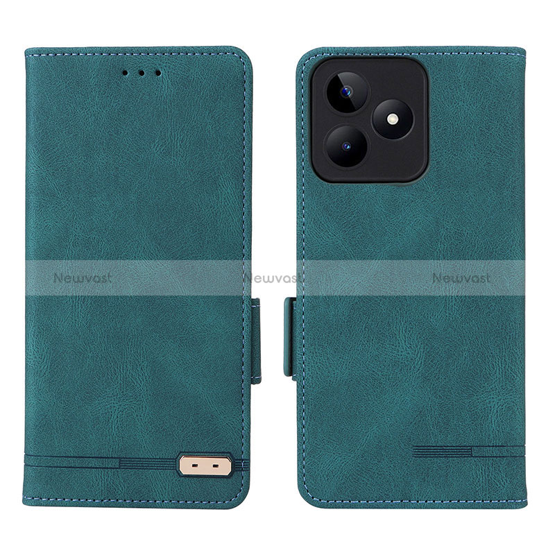 Leather Case Stands Flip Cover Holder L06Z for Realme Narzo N53 Green