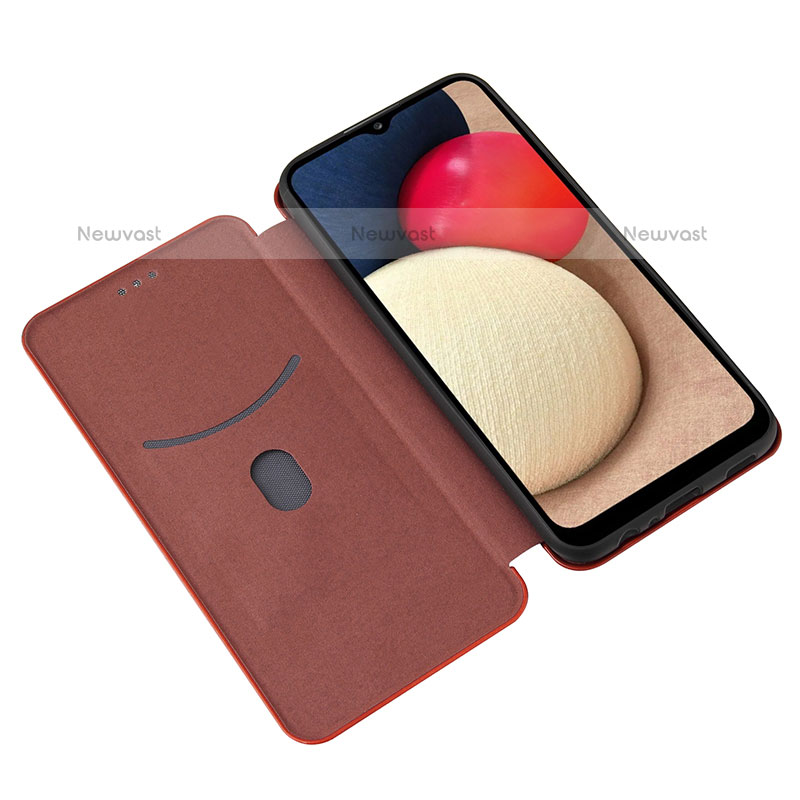 Leather Case Stands Flip Cover Holder L06Z for Samsung Galaxy A02s