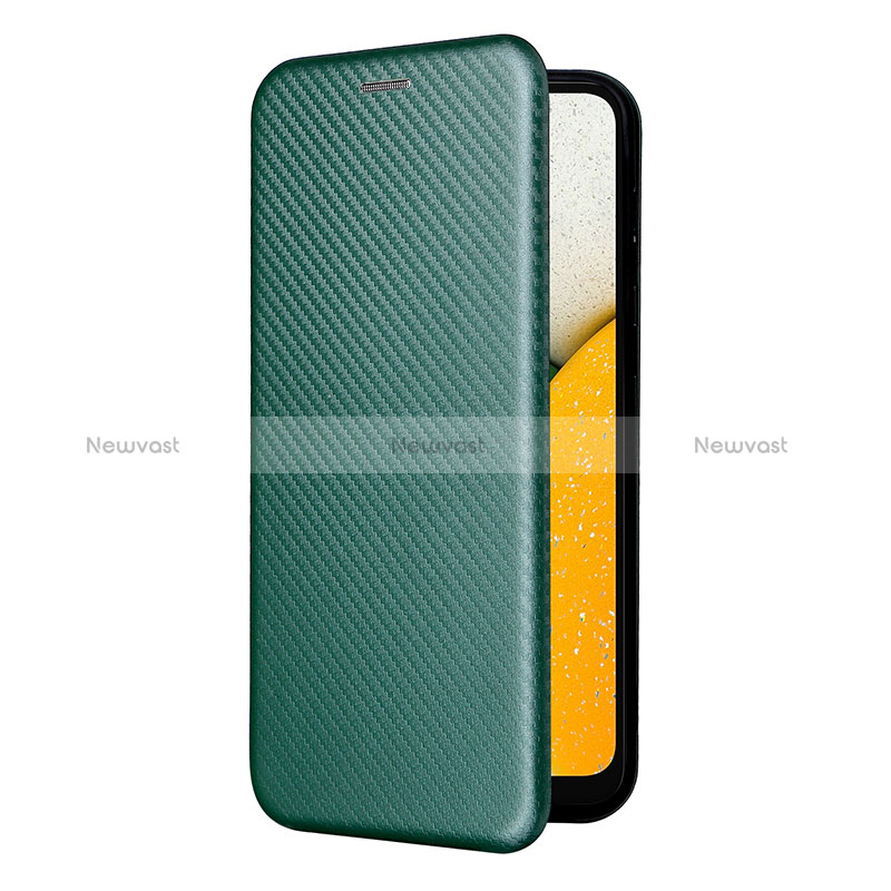 Leather Case Stands Flip Cover Holder L06Z for Samsung Galaxy A03 Core Green