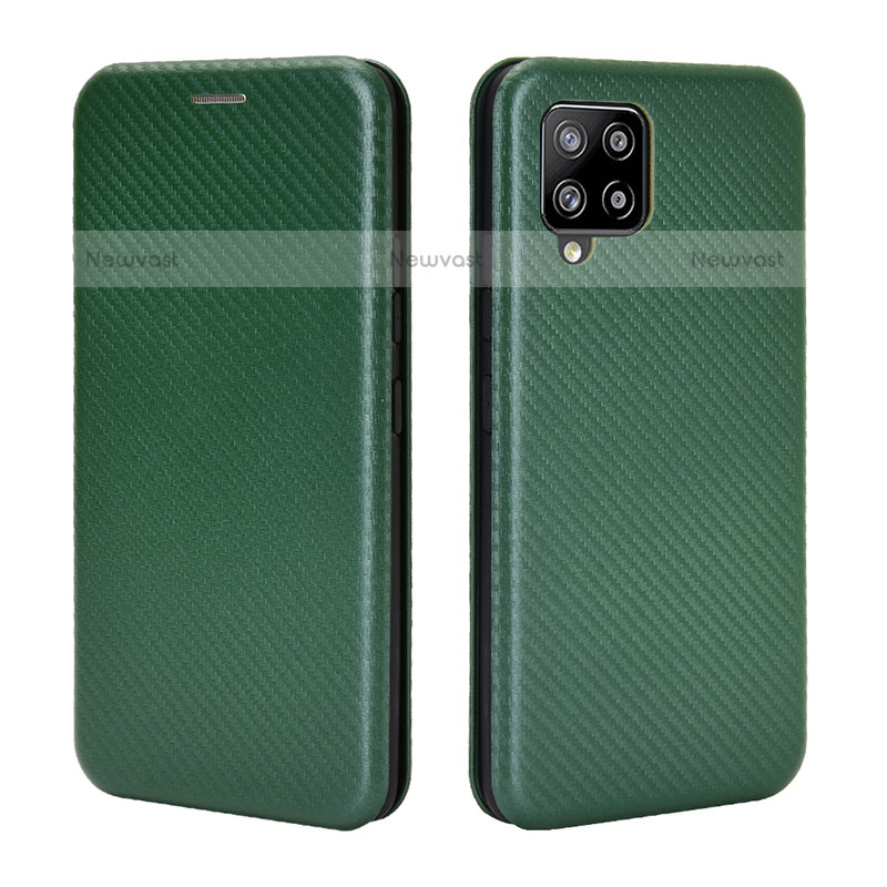 Leather Case Stands Flip Cover Holder L06Z for Samsung Galaxy A42 5G Green