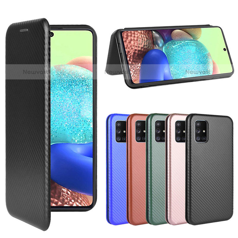 Leather Case Stands Flip Cover Holder L06Z for Samsung Galaxy A71 4G A715