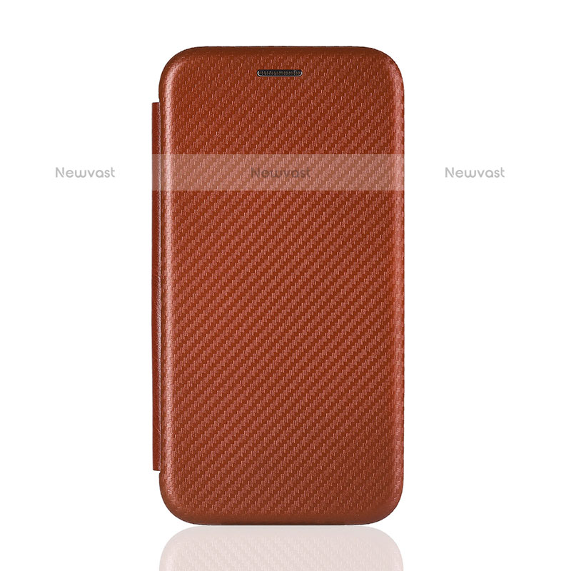Leather Case Stands Flip Cover Holder L06Z for Samsung Galaxy A71 4G A715 Brown