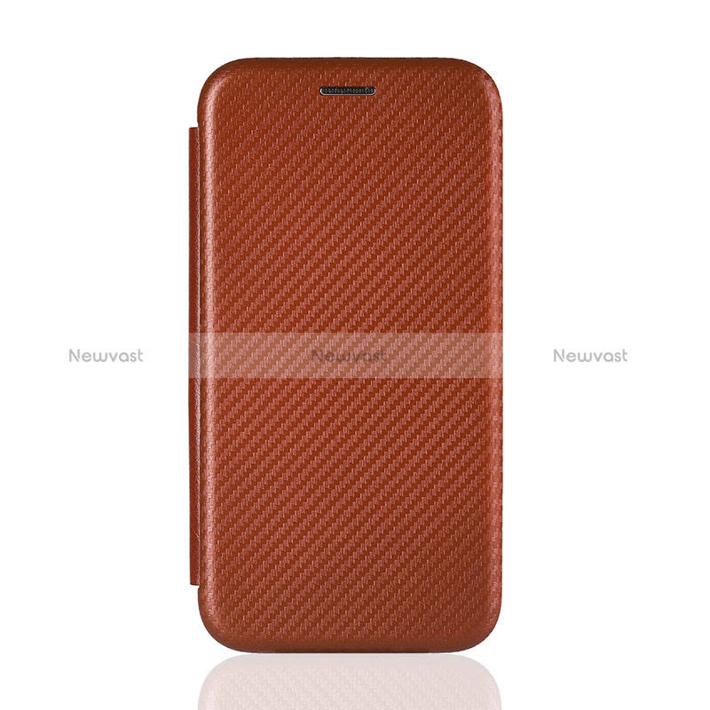 Leather Case Stands Flip Cover Holder L06Z for Samsung Galaxy A90 5G Brown