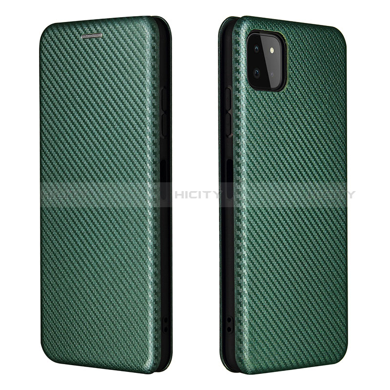 Leather Case Stands Flip Cover Holder L06Z for Samsung Galaxy F42 5G Green