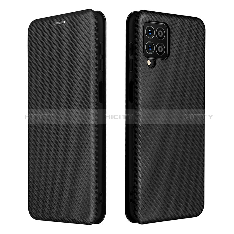 Leather Case Stands Flip Cover Holder L06Z for Samsung Galaxy F62 5G Black