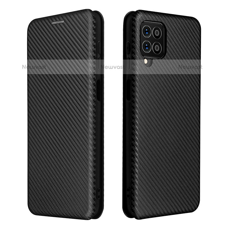 Leather Case Stands Flip Cover Holder L06Z for Samsung Galaxy M62 4G Black