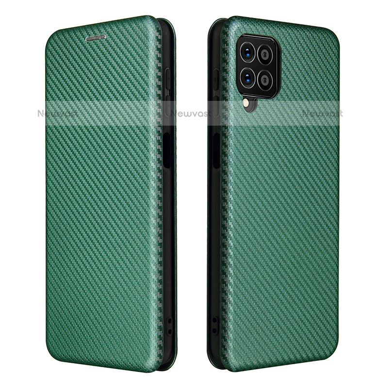 Leather Case Stands Flip Cover Holder L06Z for Samsung Galaxy M62 4G Green