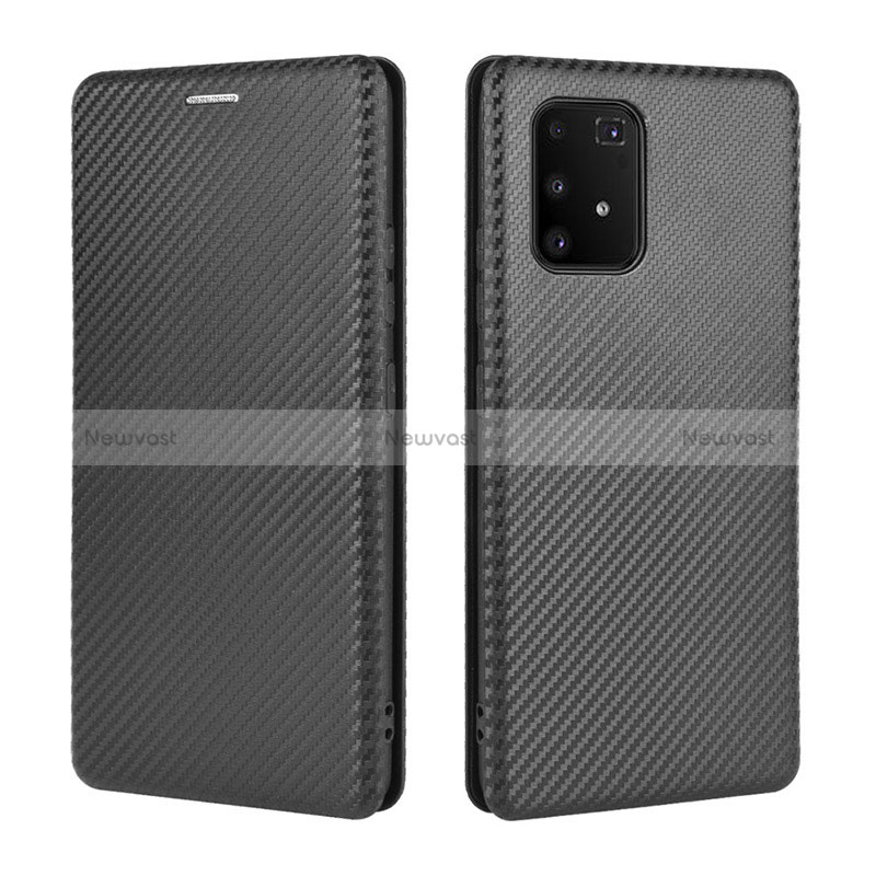 Leather Case Stands Flip Cover Holder L06Z for Samsung Galaxy M80S Black