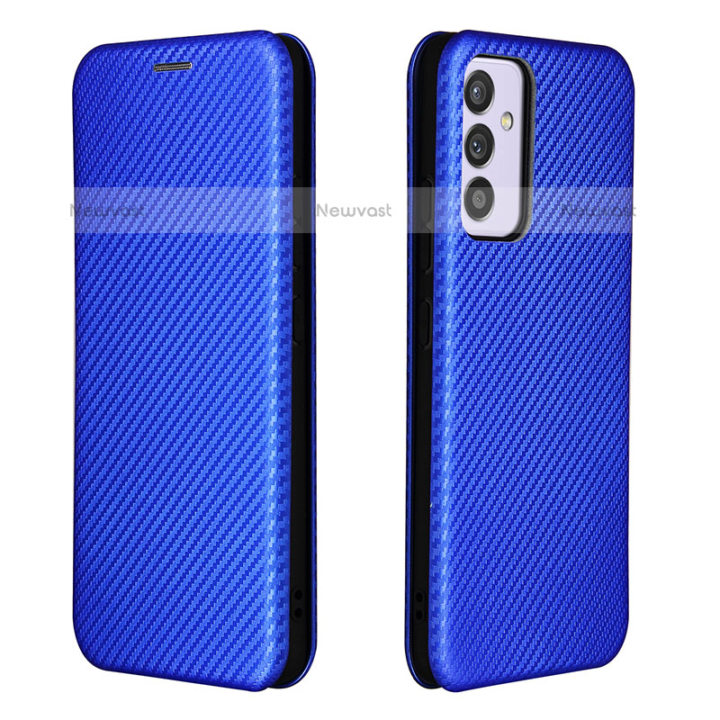 Leather Case Stands Flip Cover Holder L06Z for Samsung Galaxy Quantum2 5G Blue