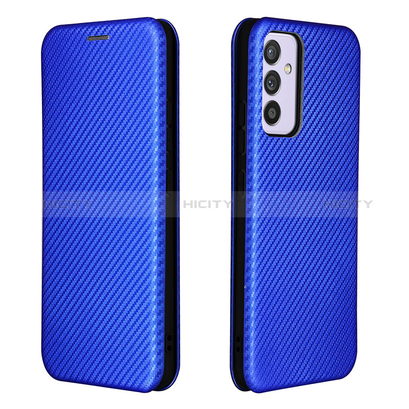 Leather Case Stands Flip Cover Holder L06Z for Samsung Galaxy Quantum4 5G Blue