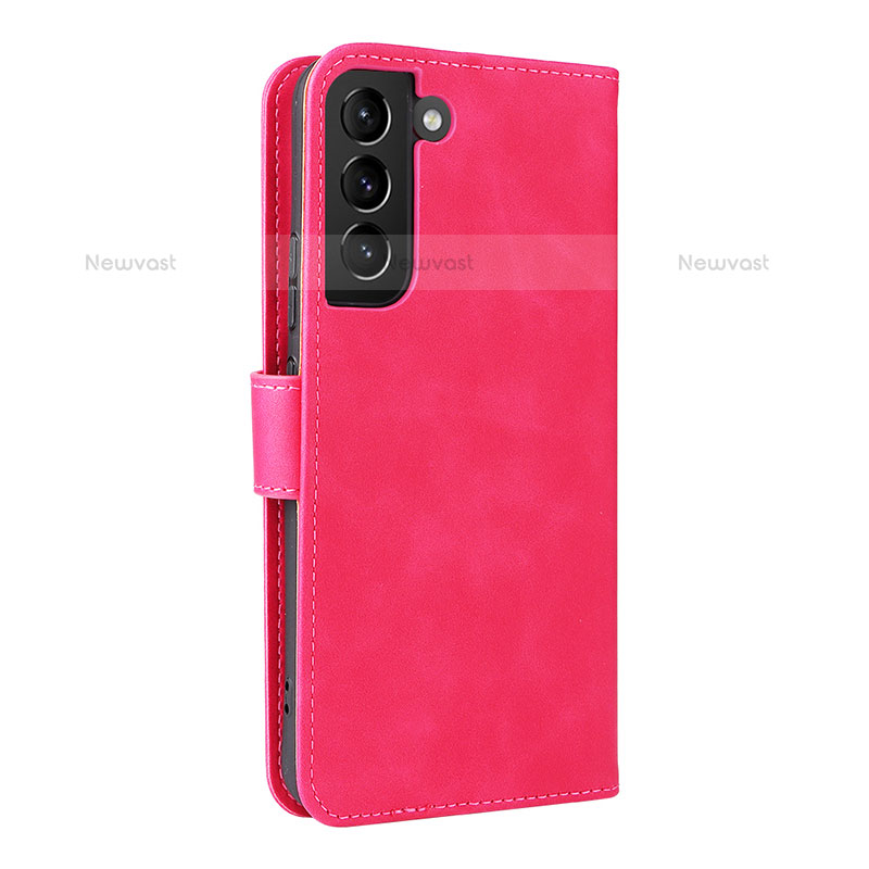 Leather Case Stands Flip Cover Holder L06Z for Samsung Galaxy S21 FE 5G Hot Pink