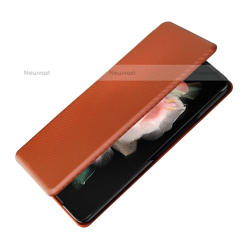 Leather Case Stands Flip Cover Holder L06Z for Samsung Galaxy Z Fold3 5G