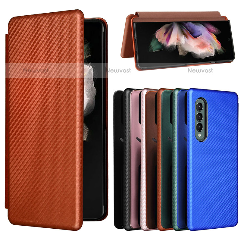 Leather Case Stands Flip Cover Holder L06Z for Samsung Galaxy Z Fold3 5G