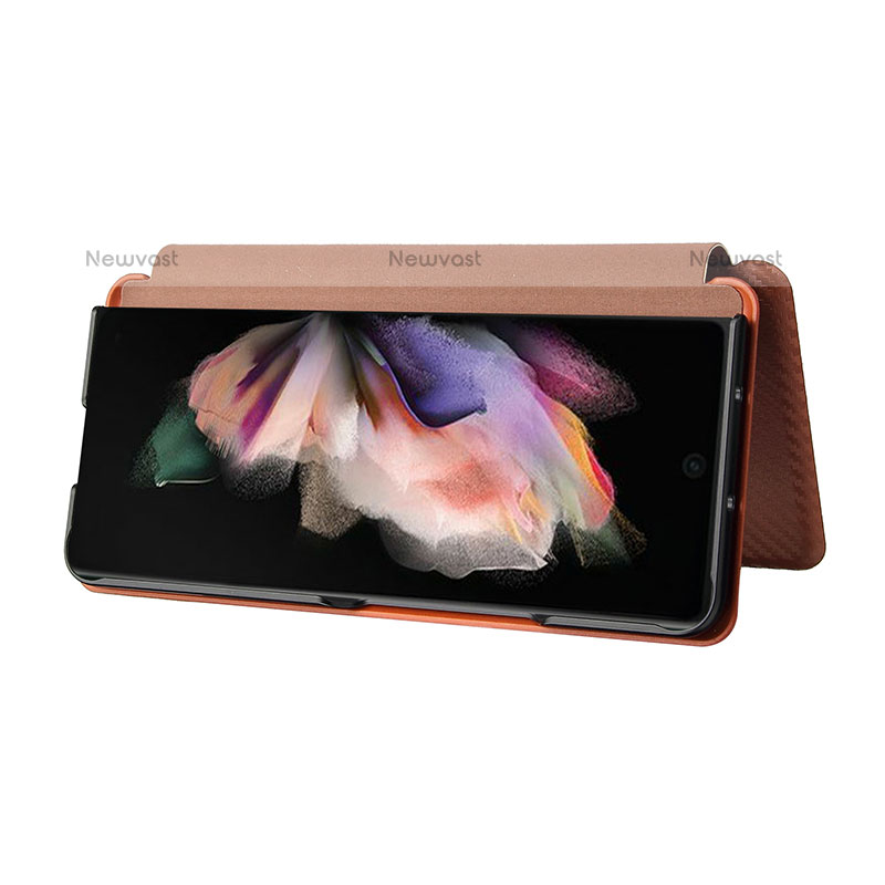 Leather Case Stands Flip Cover Holder L06Z for Samsung Galaxy Z Fold3 5G