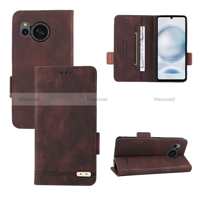 Leather Case Stands Flip Cover Holder L06Z for Sharp Aquos Sense8