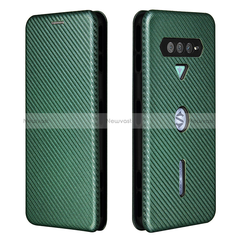 Leather Case Stands Flip Cover Holder L06Z for Xiaomi Black Shark 4 Pro 5G Green