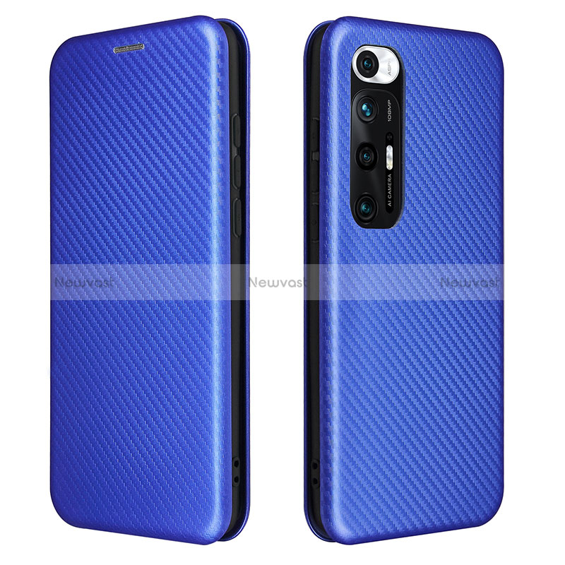 Leather Case Stands Flip Cover Holder L06Z for Xiaomi Mi 10S 5G Blue