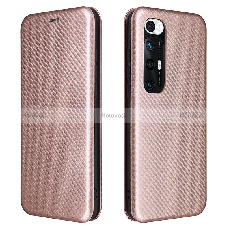 Leather Case Stands Flip Cover Holder L06Z for Xiaomi Mi 10S 5G Rose Gold