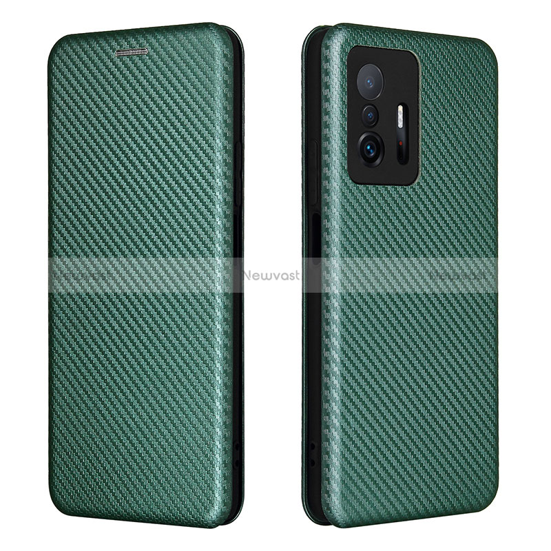 Leather Case Stands Flip Cover Holder L06Z for Xiaomi Mi 11T 5G Green