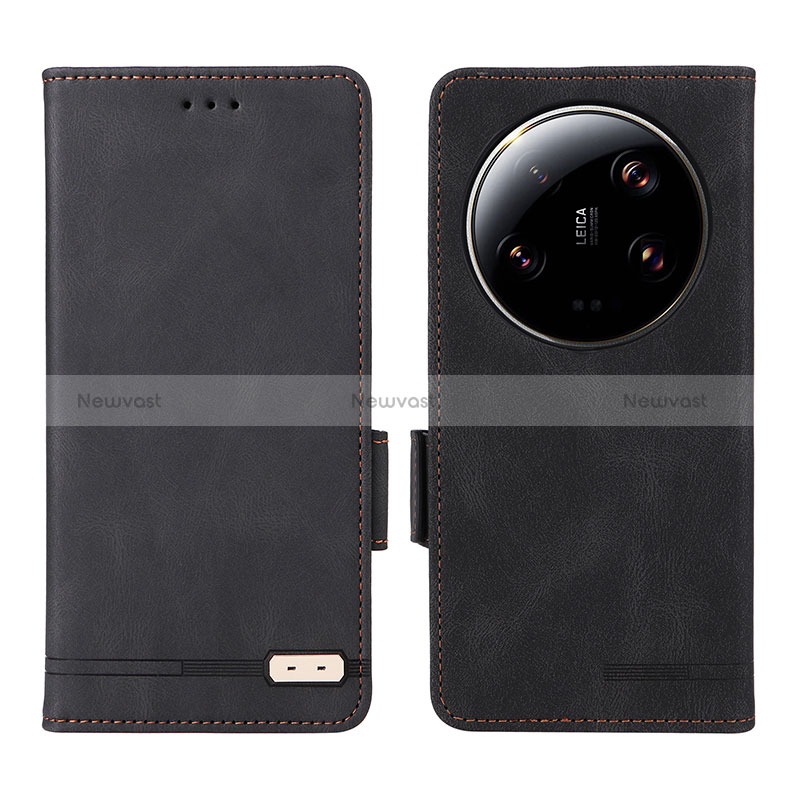 Leather Case Stands Flip Cover Holder L06Z for Xiaomi Mi 13 Ultra 5G Black