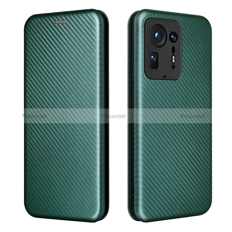 Leather Case Stands Flip Cover Holder L06Z for Xiaomi Mi Mix 4 5G Green