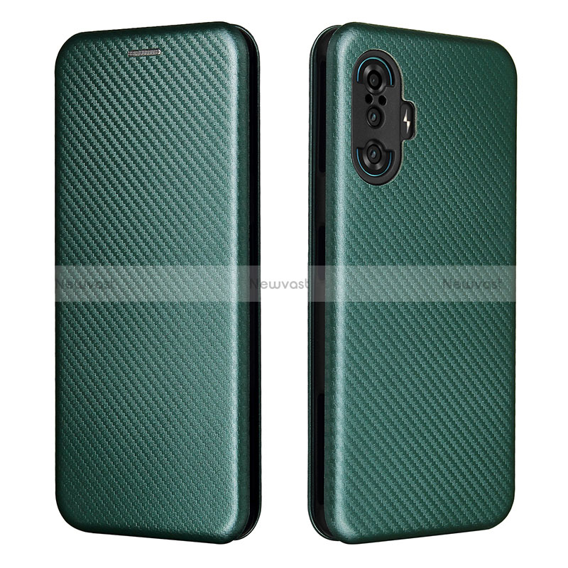 Leather Case Stands Flip Cover Holder L06Z for Xiaomi Poco F3 GT 5G Green