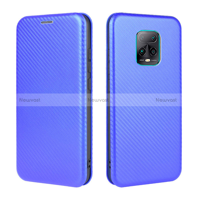 Leather Case Stands Flip Cover Holder L06Z for Xiaomi Redmi 10X 5G Blue