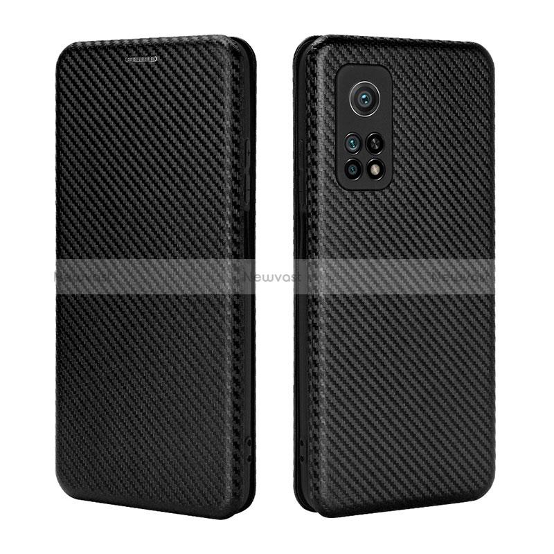 Leather Case Stands Flip Cover Holder L06Z for Xiaomi Redmi K30S 5G Black