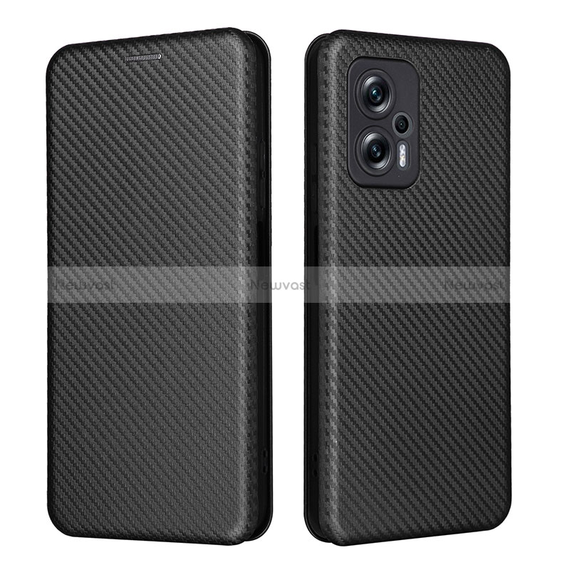 Leather Case Stands Flip Cover Holder L06Z for Xiaomi Redmi Note 11T Pro+ Plus 5G Black