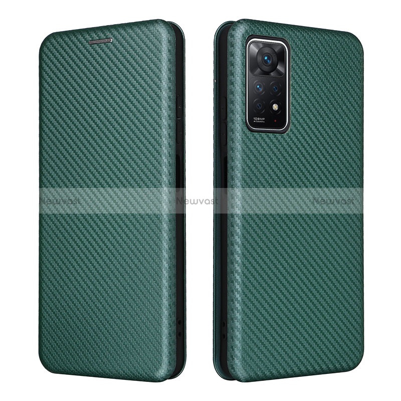 Leather Case Stands Flip Cover Holder L06Z for Xiaomi Redmi Note 12 Pro 4G Green