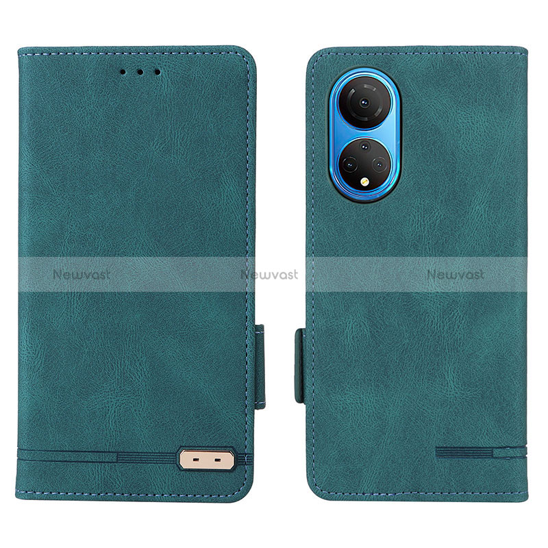 Leather Case Stands Flip Cover Holder L07Z for Huawei Honor X7 Green