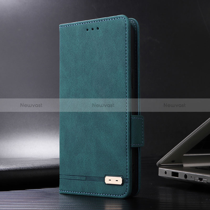 Leather Case Stands Flip Cover Holder L07Z for Motorola Moto Edge 40 Neo 5G Green