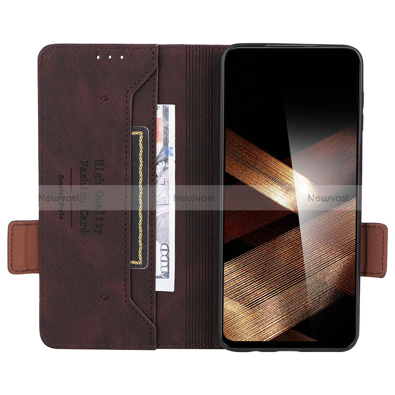 Leather Case Stands Flip Cover Holder L07Z for Motorola Moto G54 5G