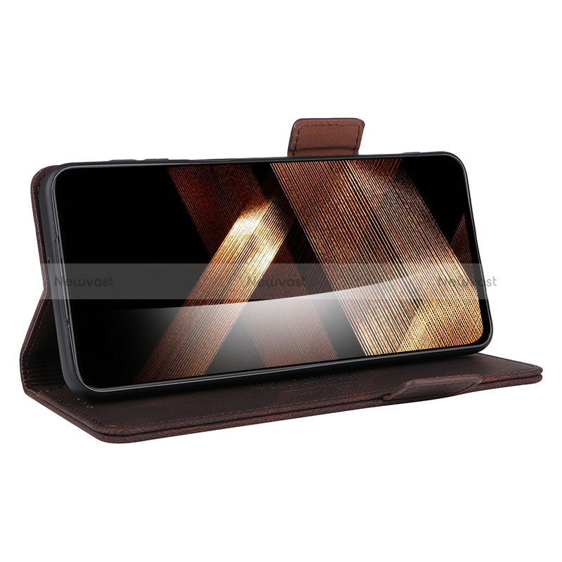 Leather Case Stands Flip Cover Holder L07Z for Motorola Moto G54 5G