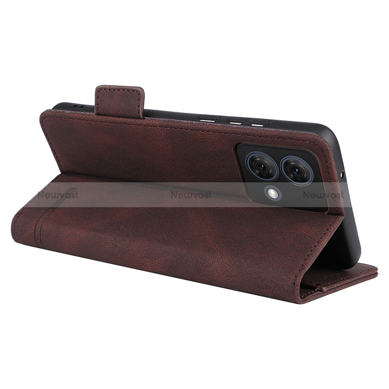 Leather Case Stands Flip Cover Holder L07Z for Motorola Moto G84 5G