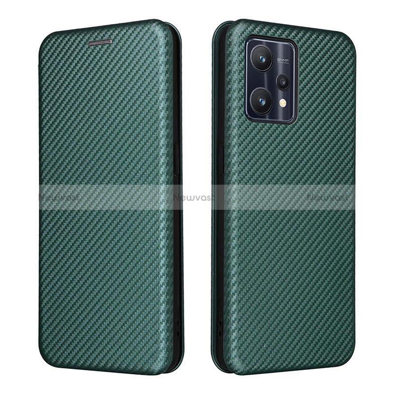 Leather Case Stands Flip Cover Holder L07Z for Realme 9 Pro 5G Green