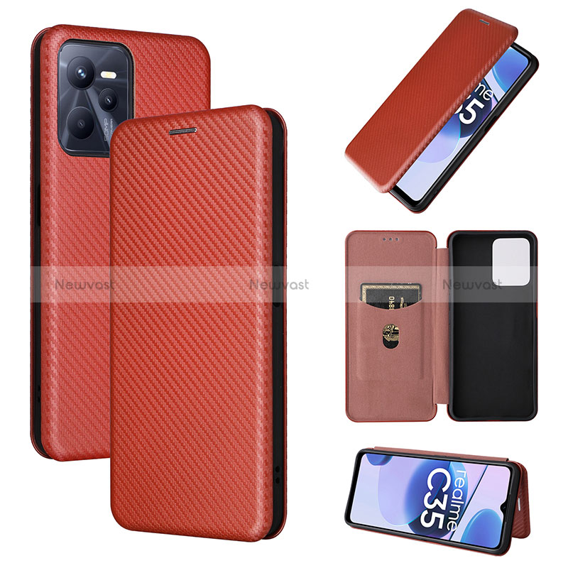 Leather Case Stands Flip Cover Holder L07Z for Realme C35