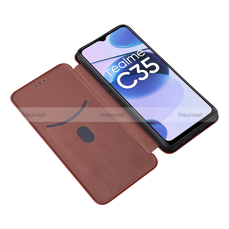 Leather Case Stands Flip Cover Holder L07Z for Realme C35