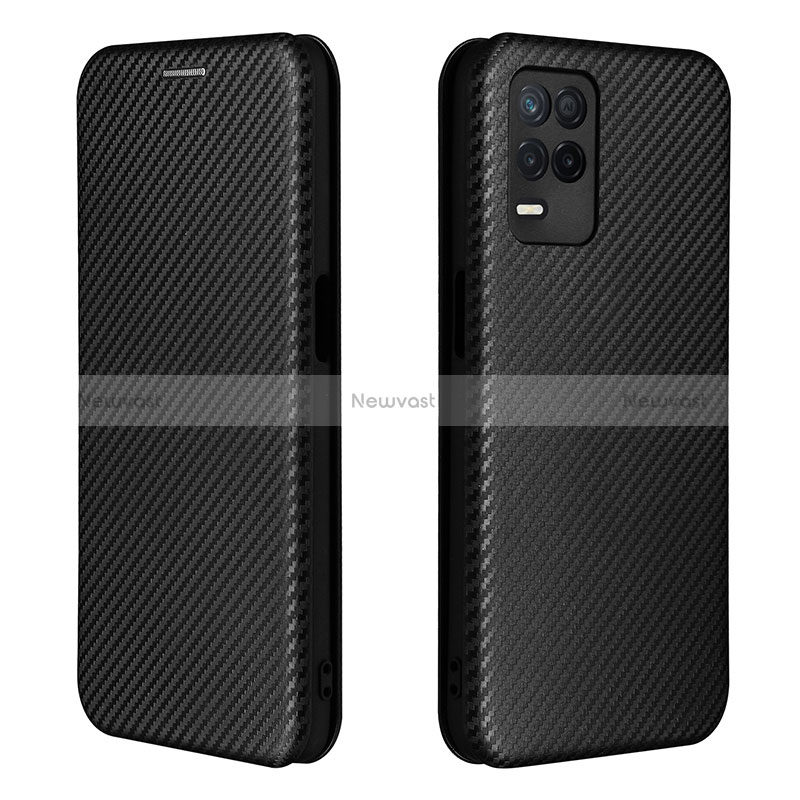 Leather Case Stands Flip Cover Holder L07Z for Realme Q3i 5G Black