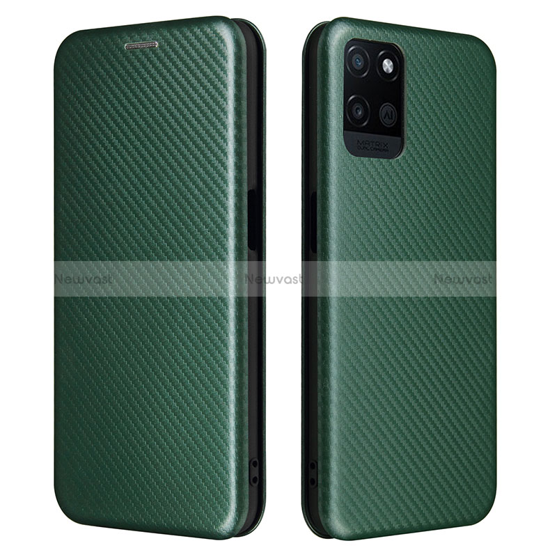 Leather Case Stands Flip Cover Holder L07Z for Realme V11s 5G Green