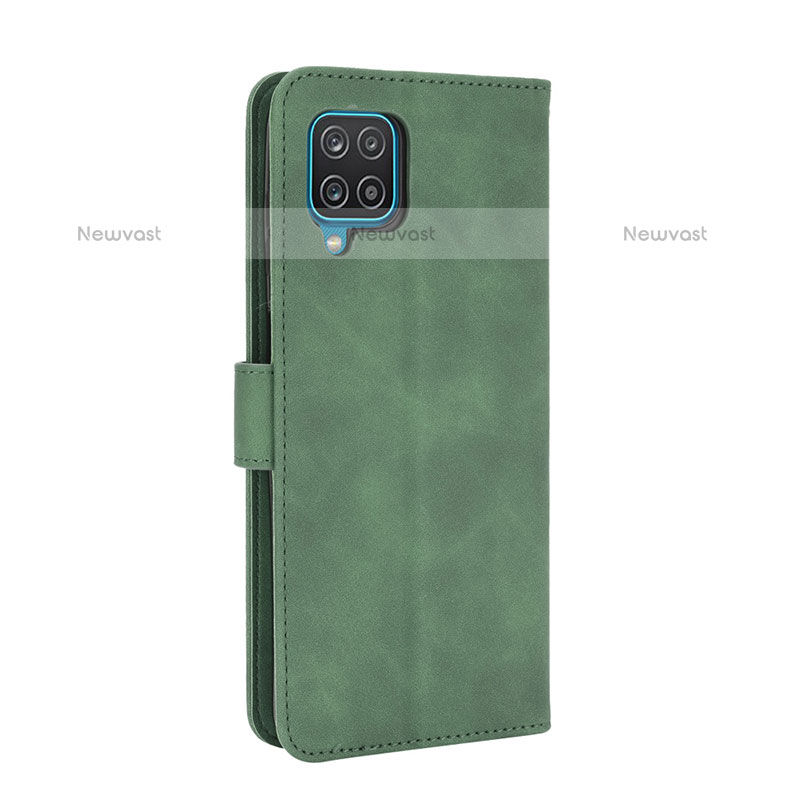 Leather Case Stands Flip Cover Holder L07Z for Samsung Galaxy A12 Green