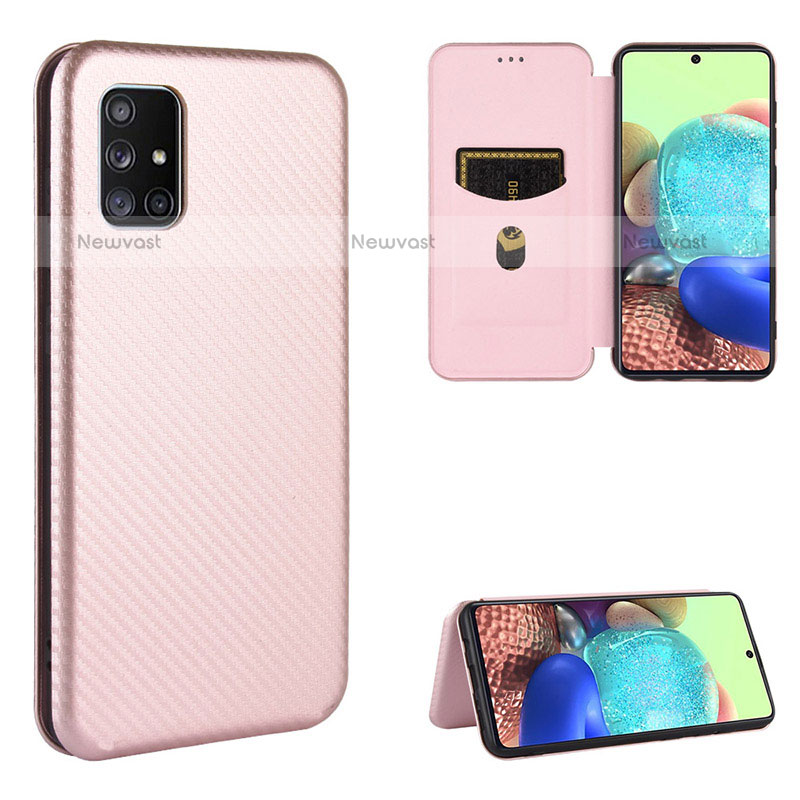 Leather Case Stands Flip Cover Holder L07Z for Samsung Galaxy A71 4G A715