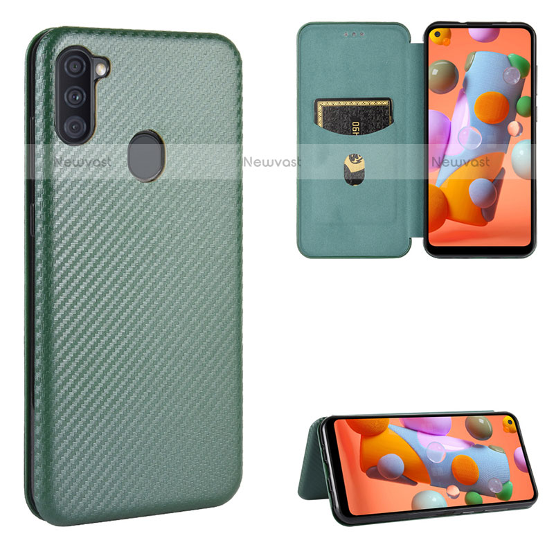 Leather Case Stands Flip Cover Holder L07Z for Samsung Galaxy M11