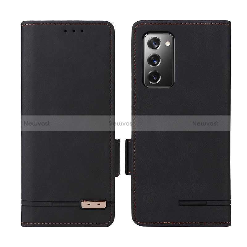 Leather Case Stands Flip Cover Holder L07Z for Samsung Galaxy Z Fold2 5G Black