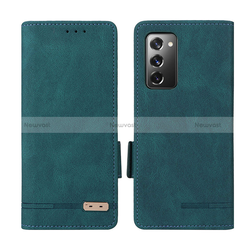 Leather Case Stands Flip Cover Holder L07Z for Samsung Galaxy Z Fold2 5G Green