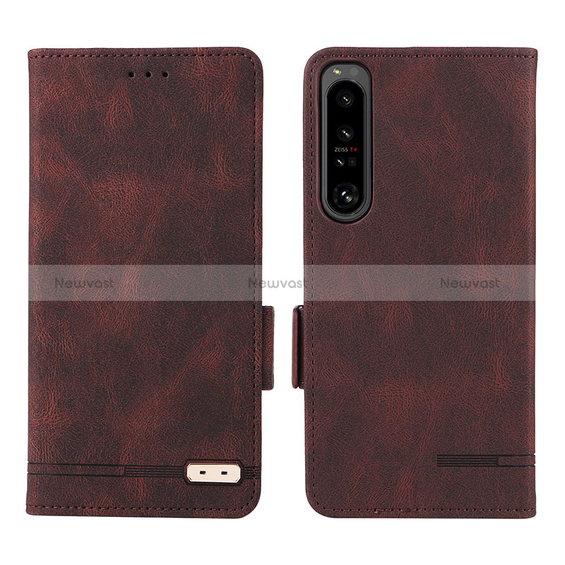 Leather Case Stands Flip Cover Holder L07Z for Sony Xperia 1 IV