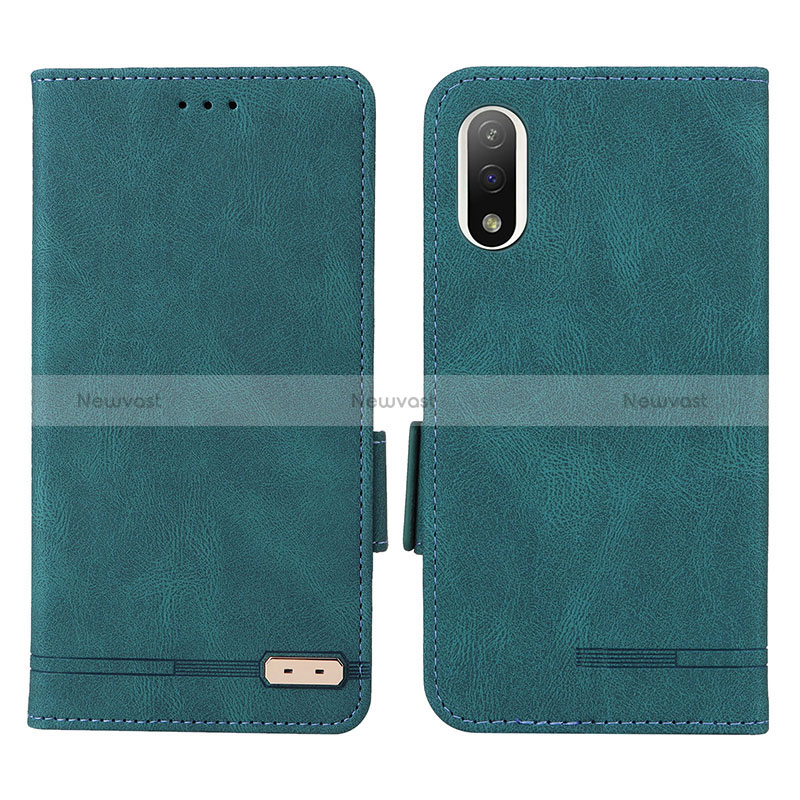 Leather Case Stands Flip Cover Holder L07Z for Sony Xperia Ace III SOG08 Green